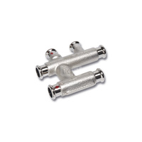 Trójnik SANHA Therm krzyżowy stal (niklowanie) 15 mm x 15 mm x 15mm (zw x zw x zw)