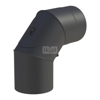 Kolano obrotowe 0 - 90st. fi120mm z wyczystką kolor czarny