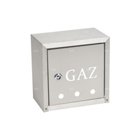 Skrzynka gazowa nierdzewna 250x250x150 naścienna z płaskim daszkiem
