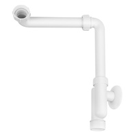 Syfon umywalkowy rurowy 11/4"x32mm, bez spustu z rewizją , z przedłużką oszczedzającą miejsce pod umywalką