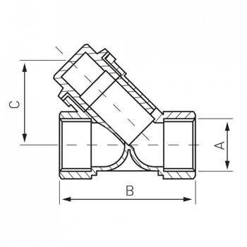 Filtr do wody FERRO mosiądz GW 1 1/2'' max. 10 bar