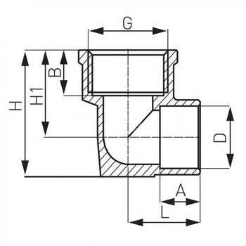 Kolano z uszami 90' FERRO, 22 x 3/4'' (lw x gw)