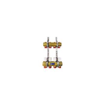 Rozdzielacz do ogrzewania podłogowego GIACOMINI R553D 4-obieg. mosiądz 1'' x Eurocono 3/4'' + termostat