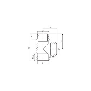 Trójnik PERFEXIM 453 mosiądz (chrom) 1/2'' (gz x gw x gw), PN16 bar