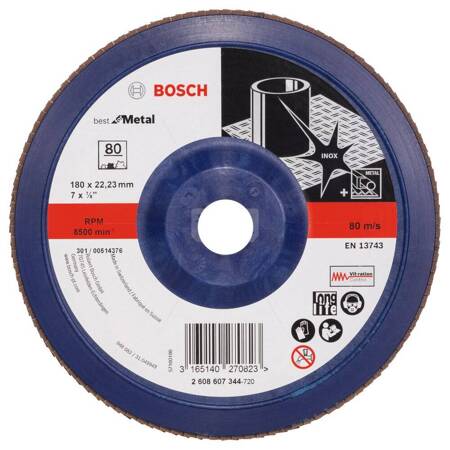 FLAP DISC BLUE METAL TOP PLASTIC 180X80