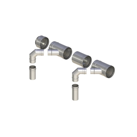 Kaskada fi180mm do dwóch kotłów bez automatyki zabezpieczającej