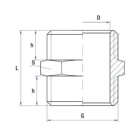 Nypel RUMET Long mosiądz 3/4'' x 3/4'' (GZ x GZ)