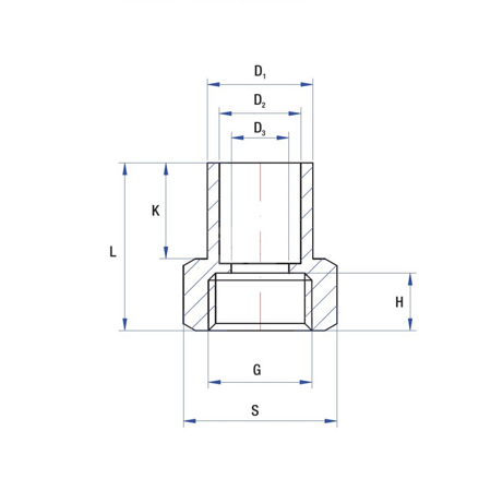 Nypel lut RUMET Mosiądz 1/2'' x 22 mm (GW)