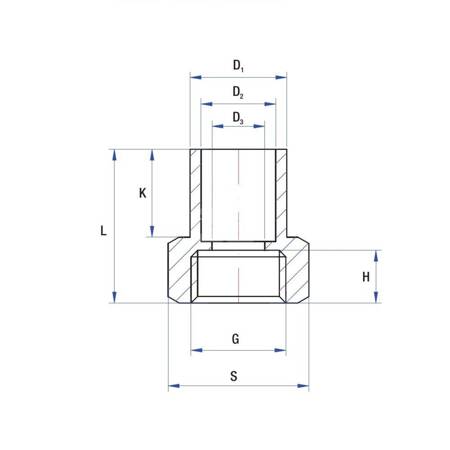 Nypel lut RUMET Mosiądz 3/4'' x 22 mm (GW)