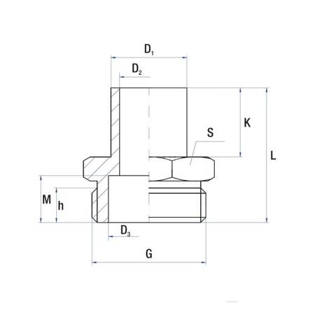 Nypel lut RUMET Mosiądz 3/4'' x 22 mm (GZ)