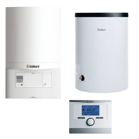 Pakiet - Kocioł gazowy jednofunkcyjny VAILLANT ecoTEC pro VC 146/5-3 kondensacyjny wiszący 5.9-15.3 kW + Czujnik c.w.u. + Regulator multiMATIC 700 + Zasobnik c.w.u VIH R 120/6B