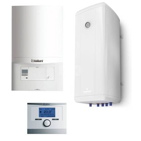 Pakiet - Kocioł gazowy jednofunkcyjny VAILLANT ecoTEC pro VC 186/5-3 kondensacyjny wiszący 5.7-20.0 kW + Czujnik c.w.u. + Regulator calorMATIC 350 + Zasobnik c.w.u Vulcan 140L wiszący