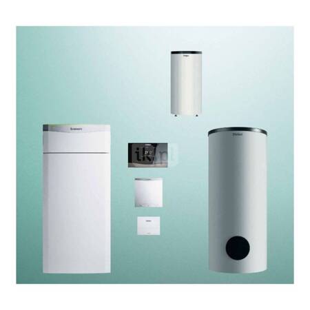 Pakiet systemowy OZE - Pompa ciepła gruntowa solanka-woda VAILLANT VWF 117/4 flexoTHERM 11.2 kW 400 V + Regulator sensoCOMFORT VRC 720 + Zasobnik c.w.u. VIH RW300/3BR + Zasobnik buforowy VPS R 100/1M + Moduł komunikacji internetowej VR 940f