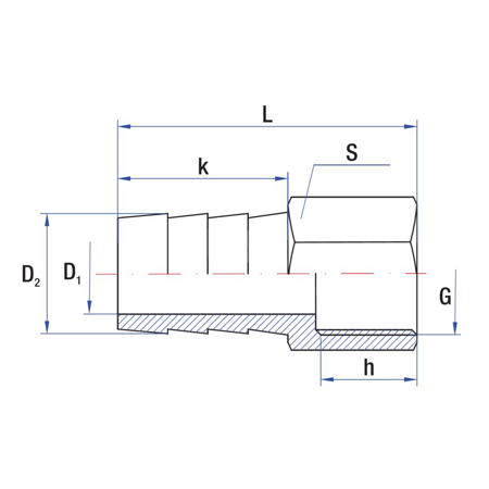 Złącze dwójnik proste RUMET wężyk Mosiądz niklowany 1/2'' x 10 mm (GW)