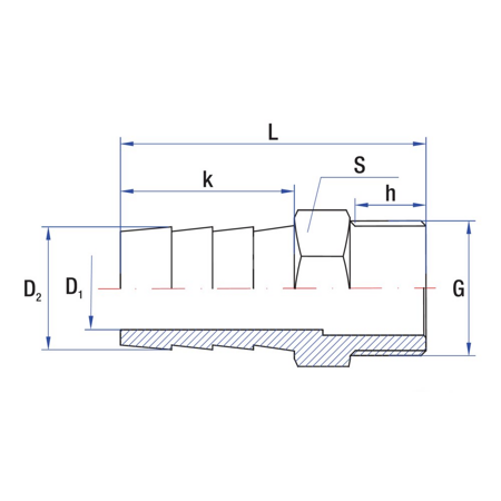 Złącze dwójnik proste RUMET wężyk Mosiądz niklowany 1/2'' x 10 mm (GZ)